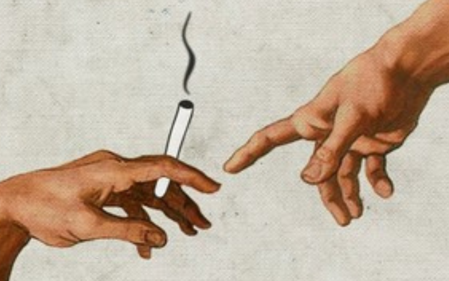 A rendering of Da Vinci’s “Adam” with a cigarette in the man’s hand.