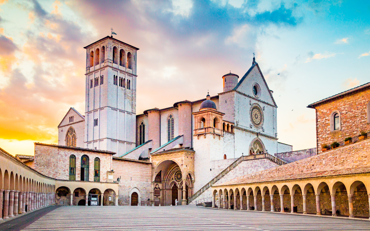 A photo the of St. Francis Basilica in Assisi.