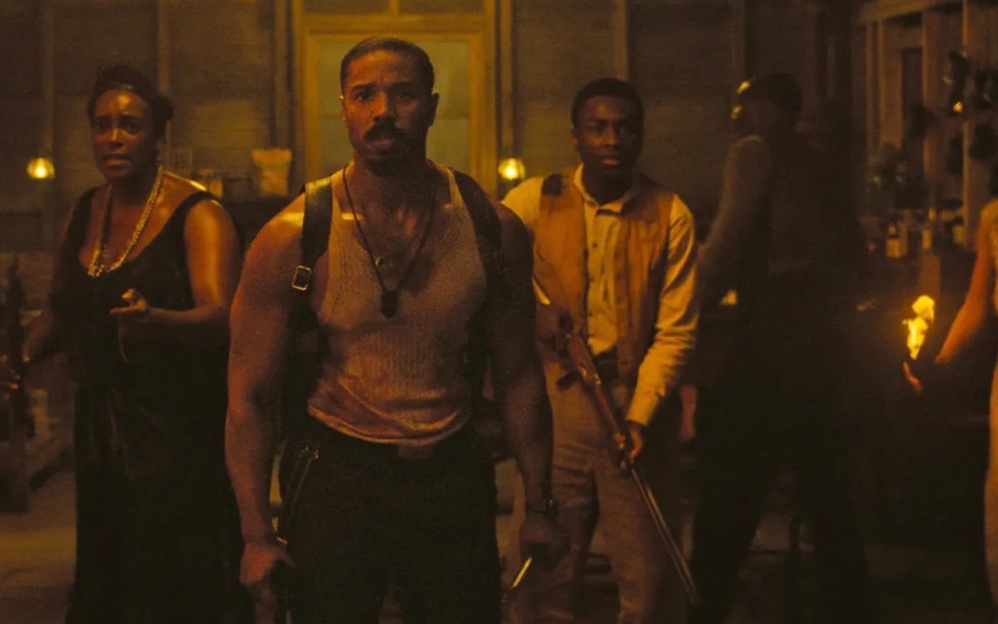 A movie still from the film “Sinners”