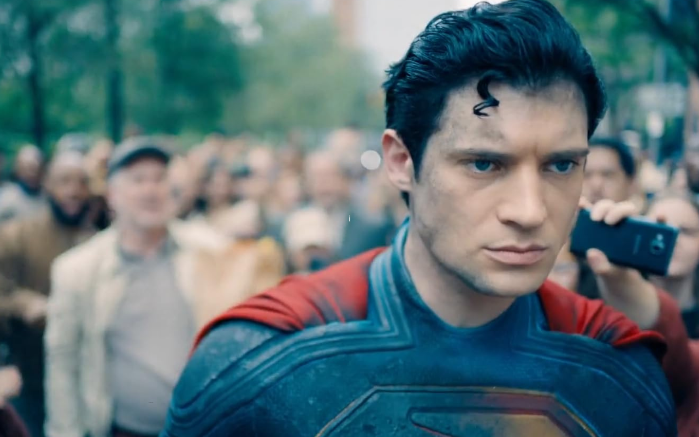 A still image of the new James Gunn’s new Superman.