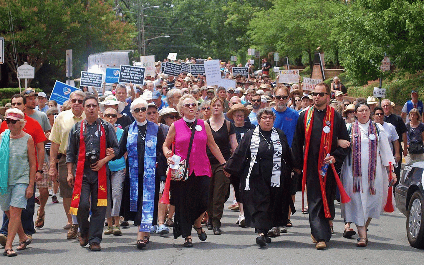 Charlottesville clergy march in 2017.