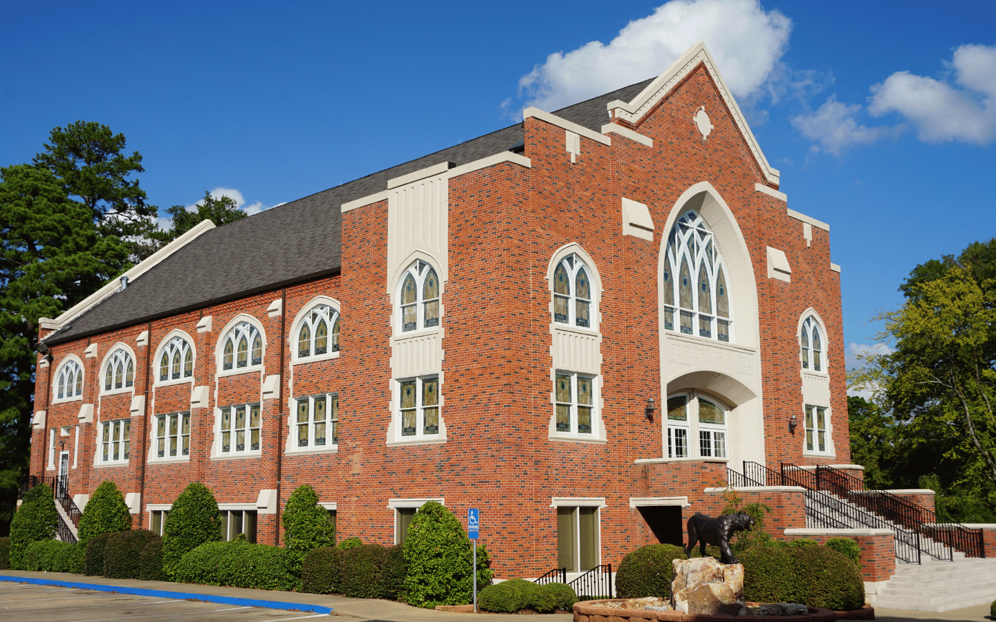 An exterior image of Scarborough Hall at East Texas Baptist University.