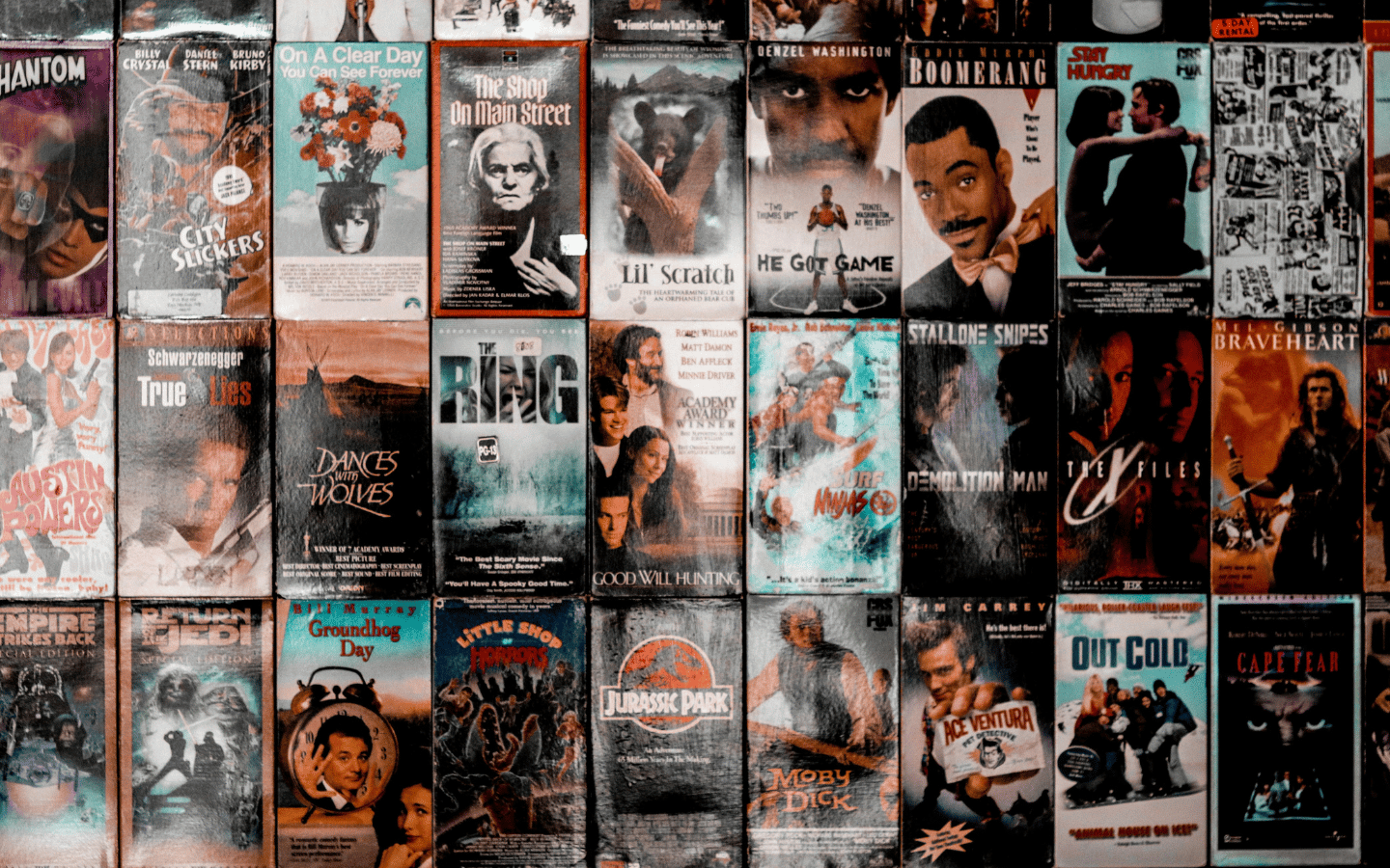A collage of various notable film posters.