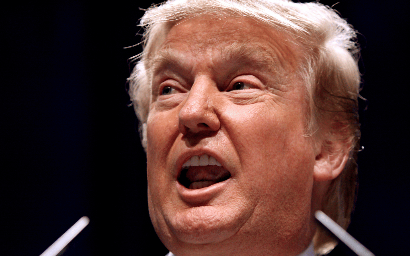 A close-up image of Donald Trump.