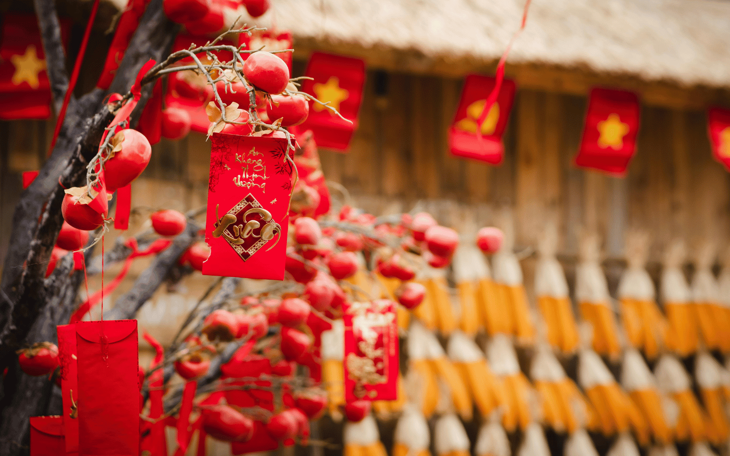 Decorations for Lunar/Chinese New Year with Red Envelopes.