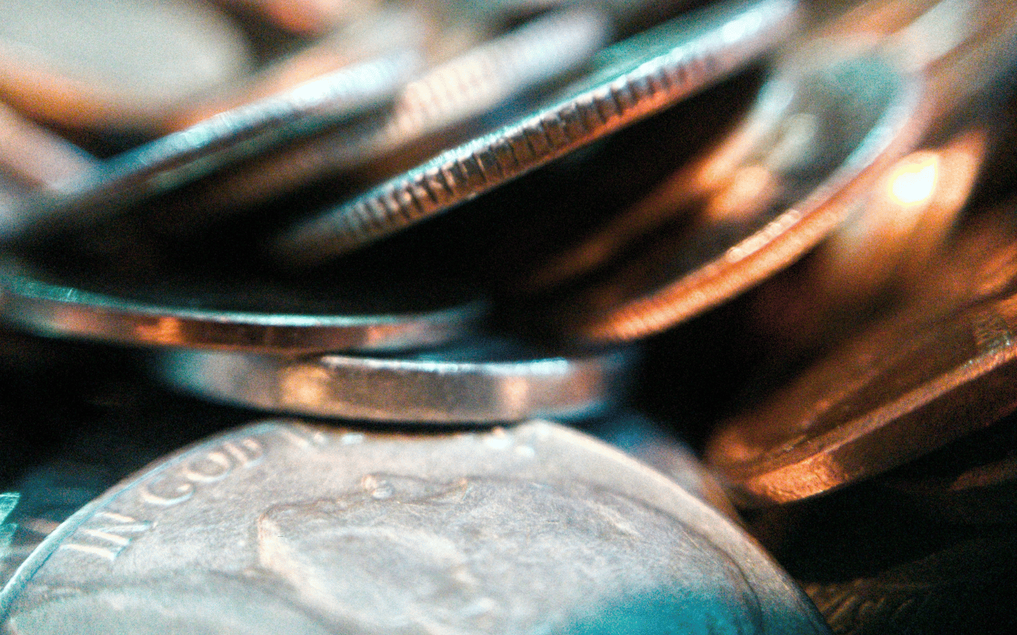 A close-up image of coins.