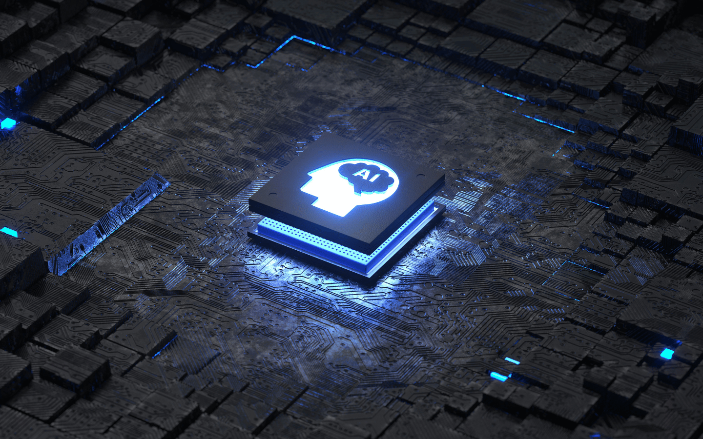 A rendering of an AI chip.