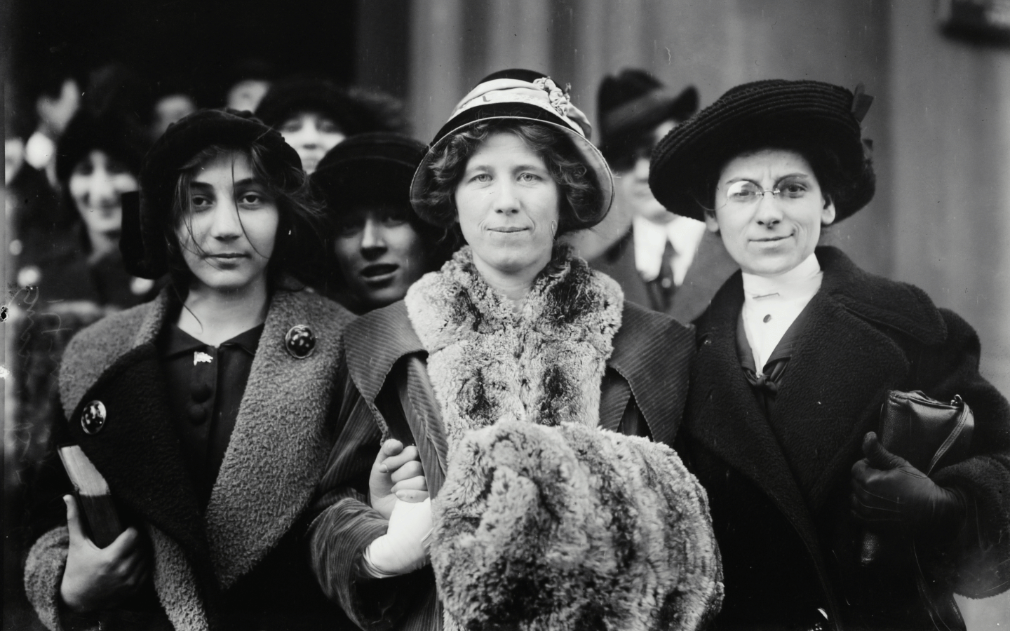 A photo of women’s suffrage protesters in 1913.