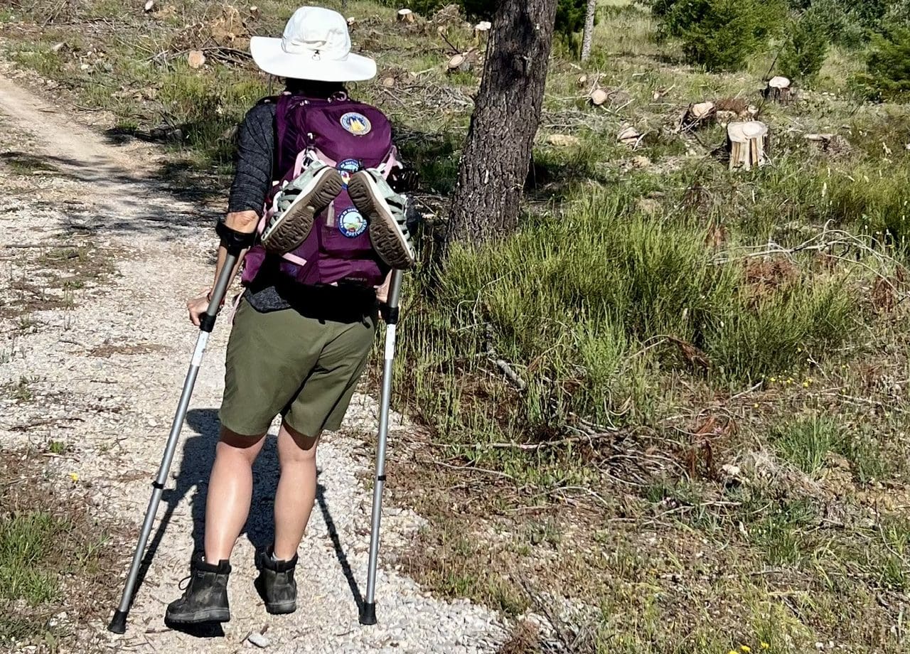 A hiker on the el Camino in Portugal.