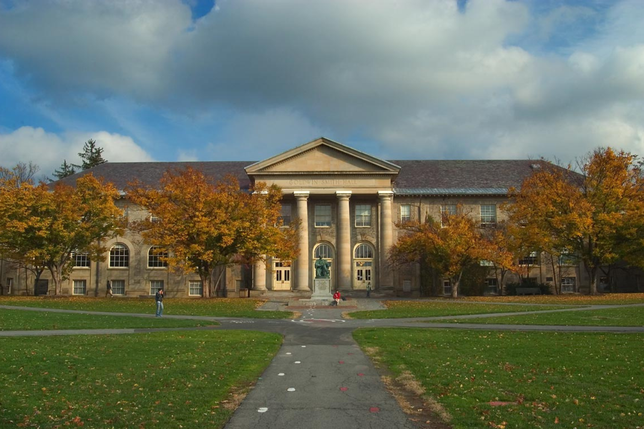 The Arts Quad and Goldwin Smith Hall at Cornell University in Ithaca, New York.